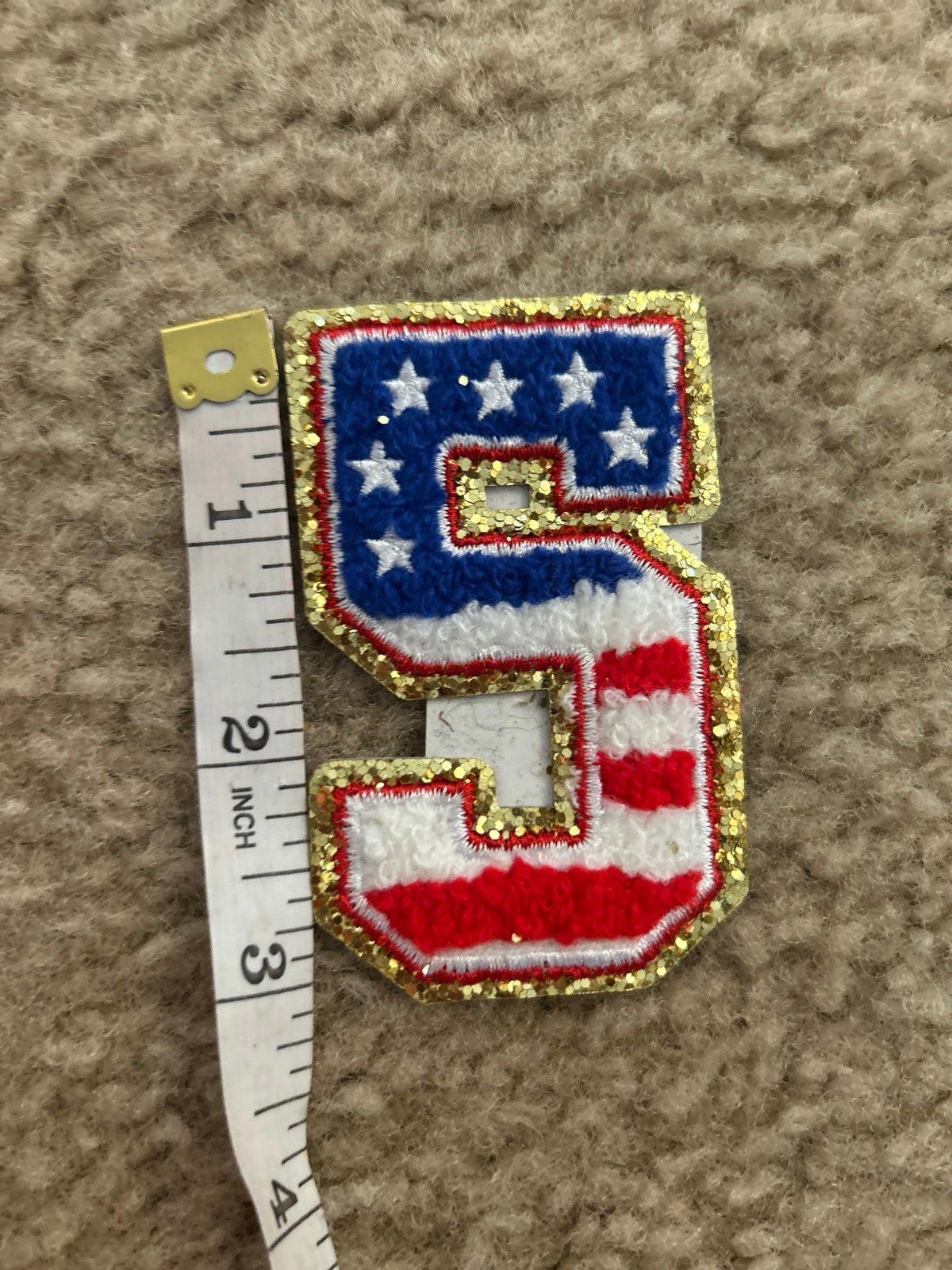 A23 number 5 small  patch iron on heat new art project fun