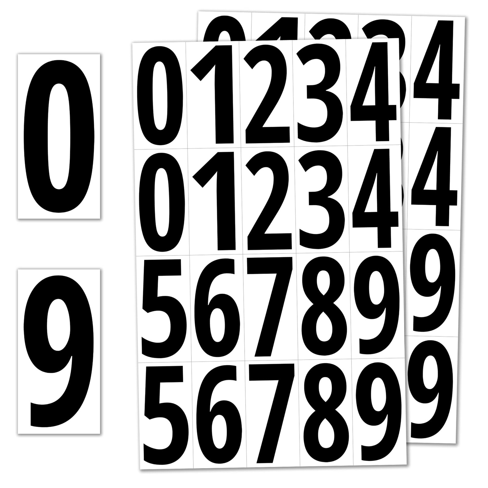 200 Pieces, 3" - Vinyl Number Stickers, Waterproof Stick On Numbers - Black Numb