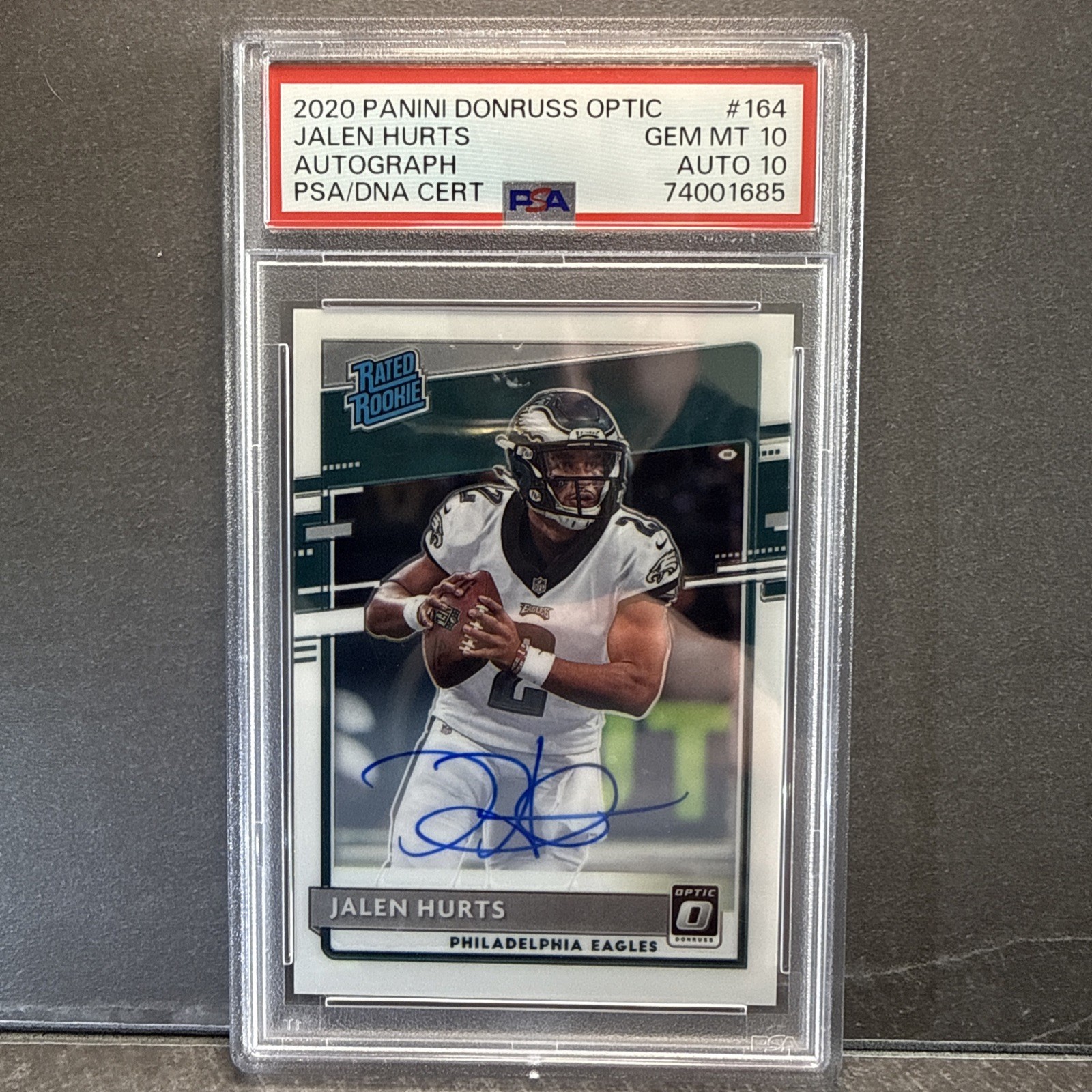 2020 Donruss Optic Jalen Hurts 🥇🏆  PSA 20 RC On Card Auto 56/150