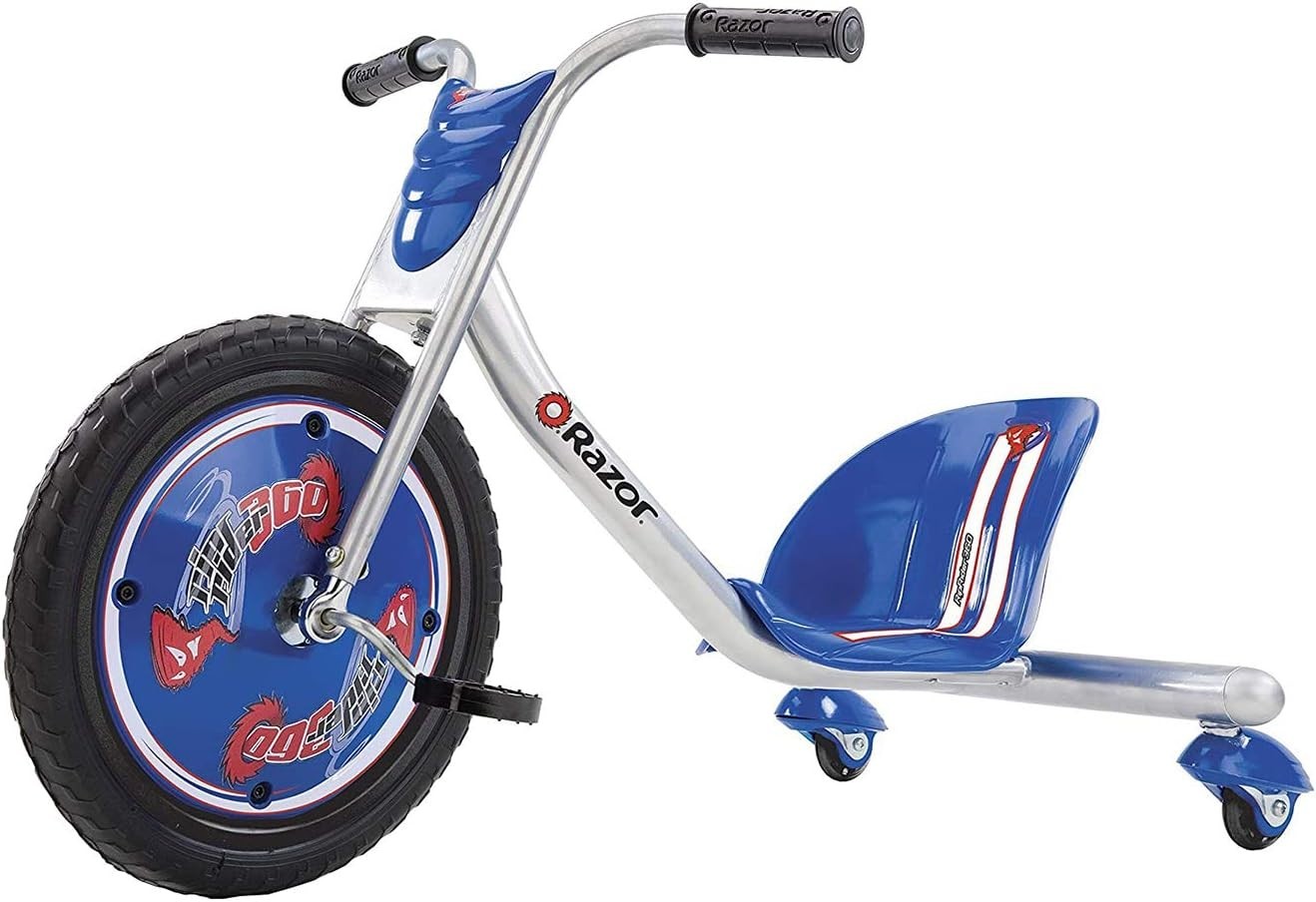 Razor RipRider 360 Blue, 16" Front Wheel 3 Wheeled Ride On Tricycle for Child 5+