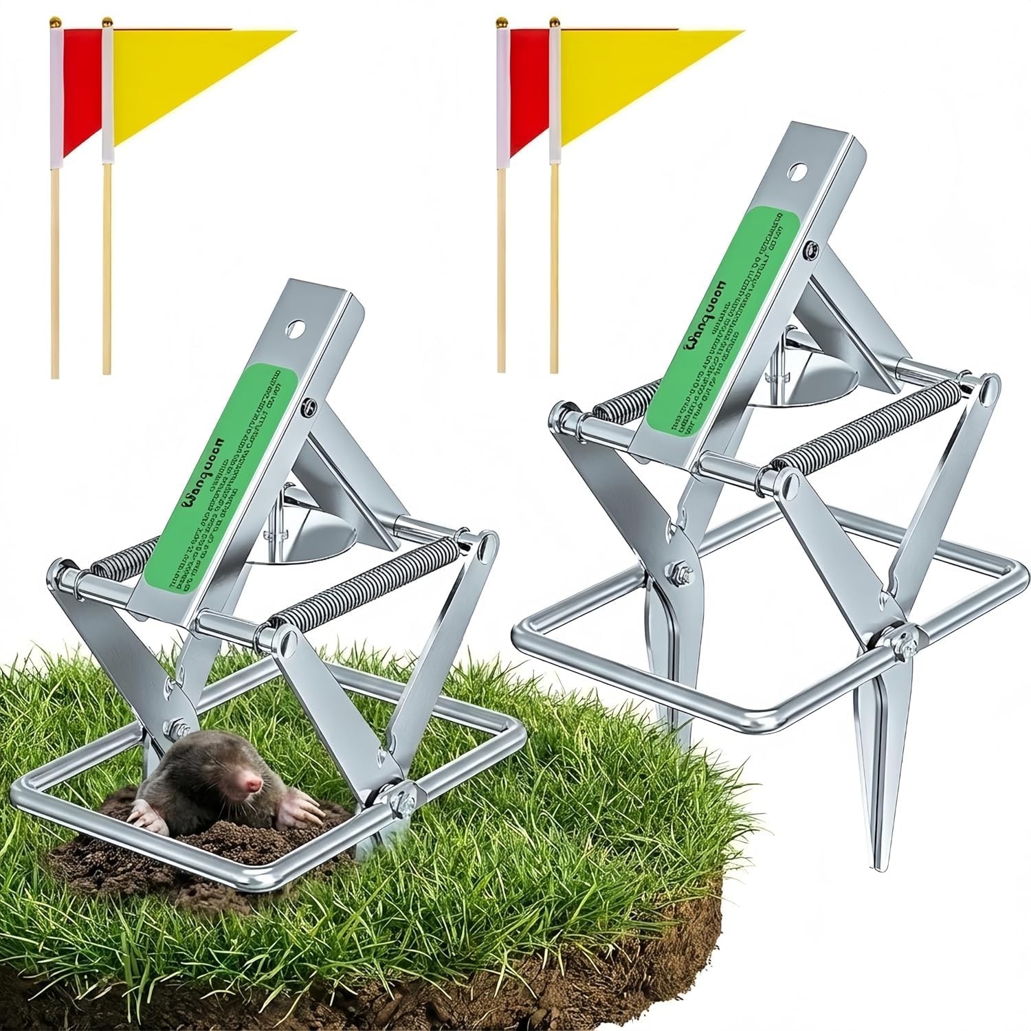 2 Pack Mole Traps That Kill Best, Vole Outdoor Use Scissor Sliver-2pack 