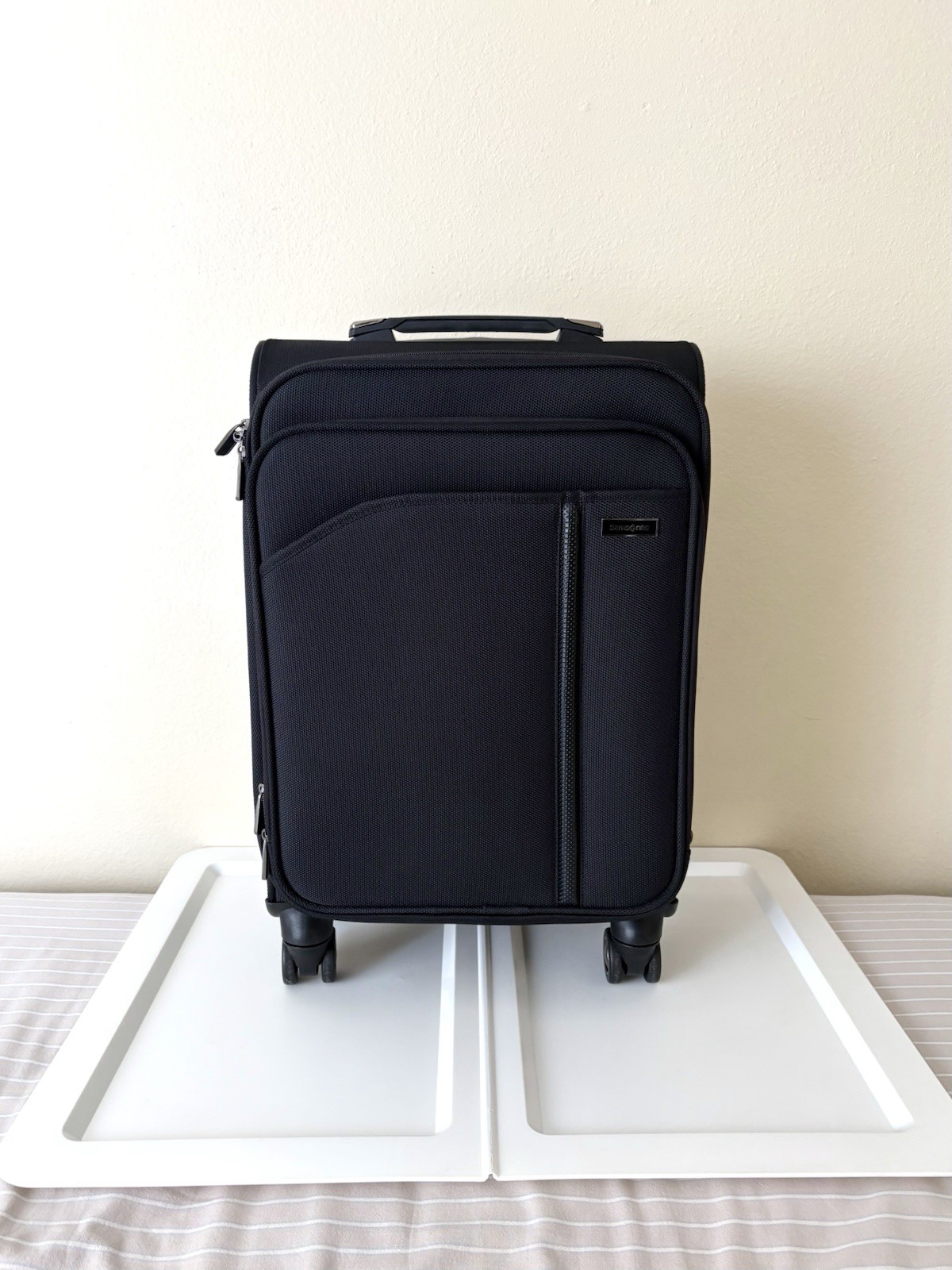 Samonite Black Carry On Travel Rolling Carrier Bag Luggage Suitcase Expandable