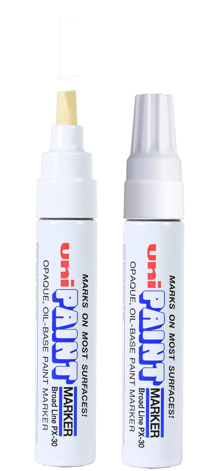 Uni-Ball Uni Paint PX-30 Oil-Based Markers, 1 Count (Pack of 2), White 