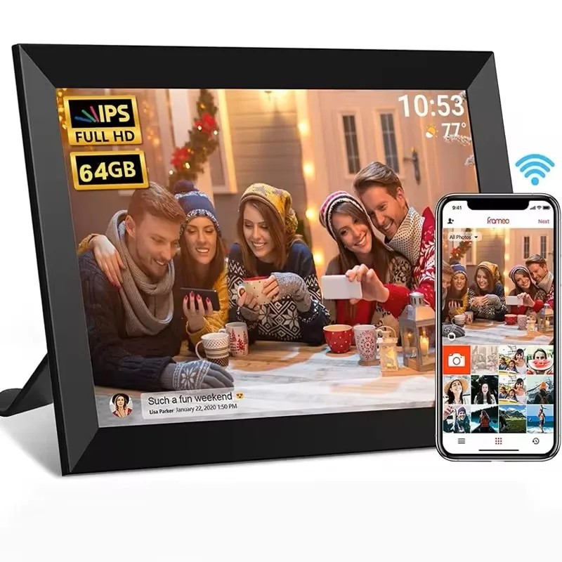 10.1" Smart WiFi Digital Picture Frame 64GB HD Touch Screen Wall Mountable