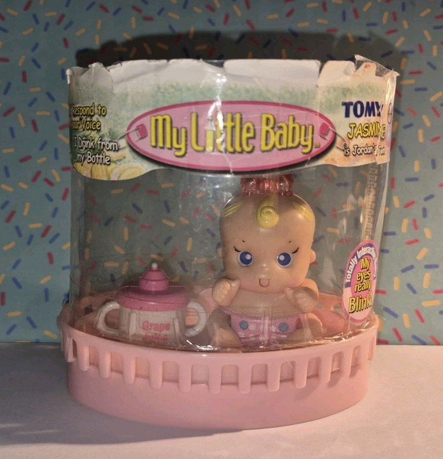 2003 Tomy My Little Baby Jasmine With Juice Cup Interactive Micro Doll Working!