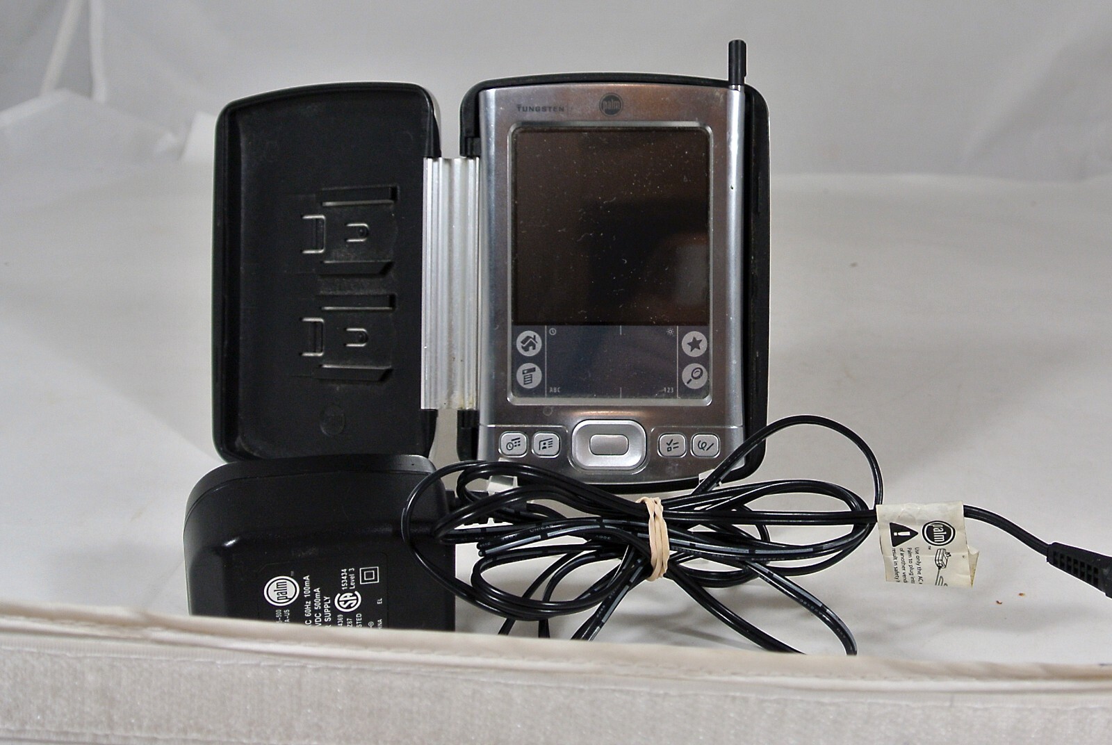 Vintage Palm Pilot Tungster E  for Repair of Parts Not Working w. Stylus Charger