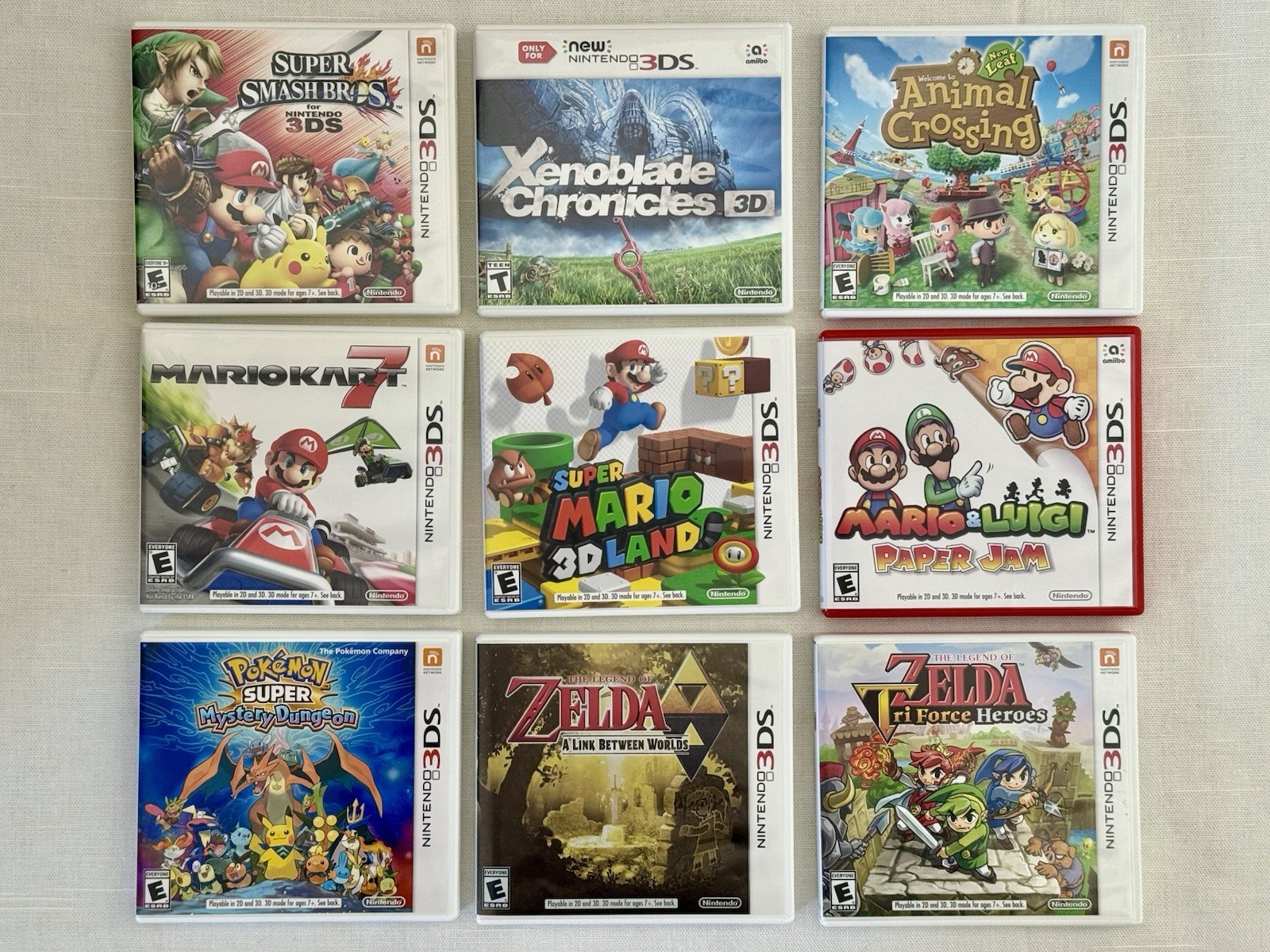 Lot of 9 Empty Nintendo 3DS Cases, Manuals & Boxes Only NO GAMES! Zelda Mario