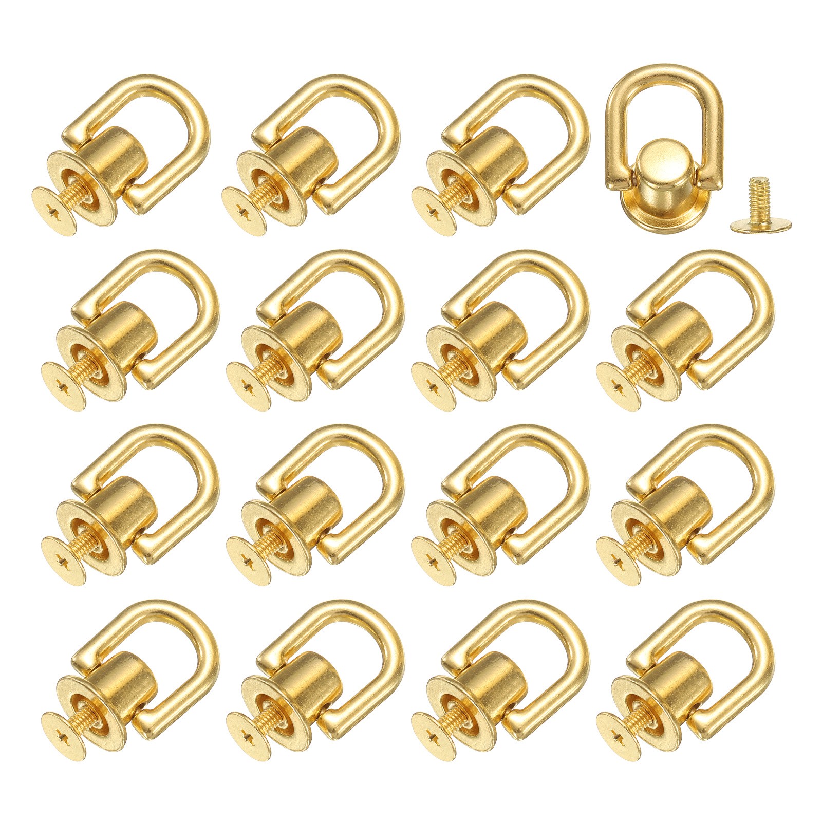 16 Pcs Ball Post Head Buttons Studs Rivets with Screw (Yellow)