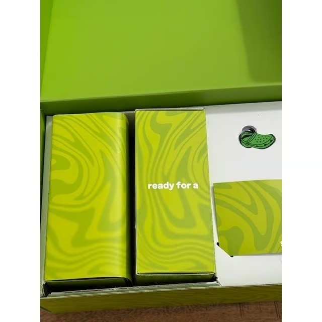 Bark Crocs Limited Edition Dog Shoes Slime Green Medium Original Box Keychain