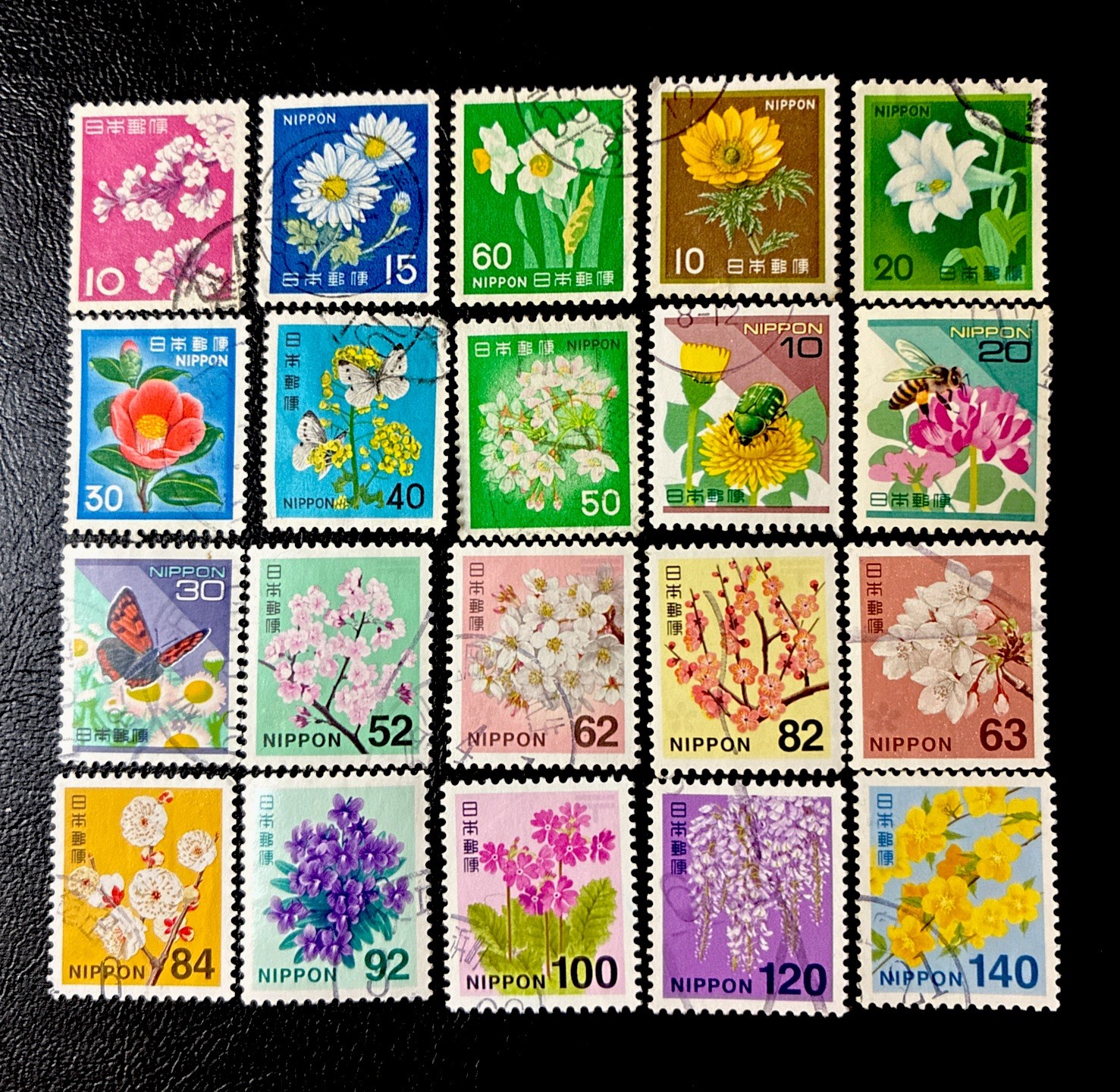 Free Shipping Japan Stamps 1961-2015 Definitive stamps Flowers 20 Diff./Used/VF