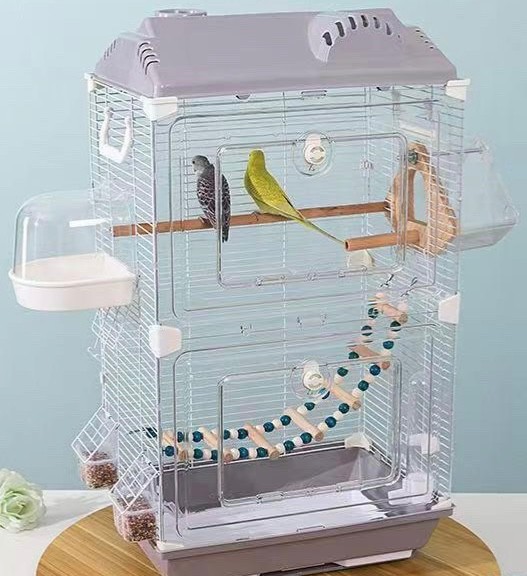 Large Bird Cage Portable Easy Clean for Parakeet Budgie Lovebird – Perch Toys