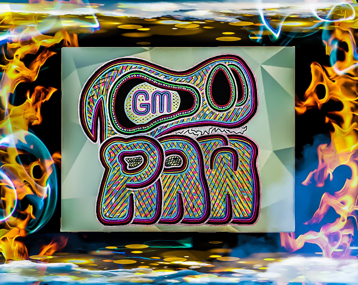 RAW HEAD #59 "GM" 1of1 NFT, The RAW HEADs Collection by RabidArtWork.