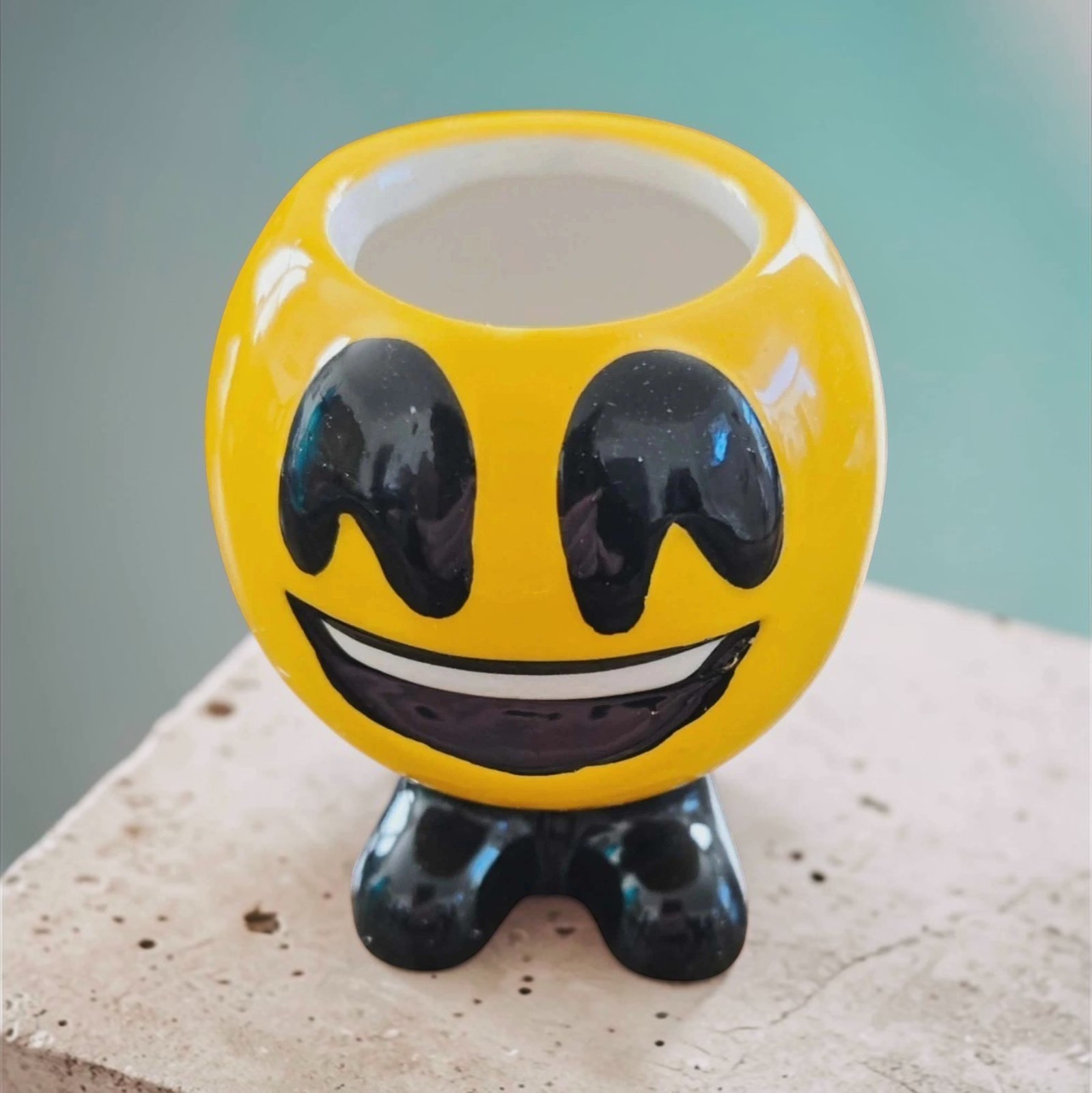 Laughing Emoji Ceramic Shot Glass 3 oz | Fun Novelty Drinkware Gift