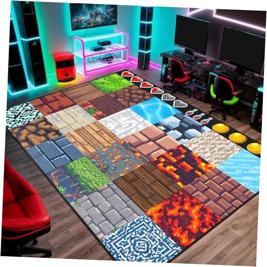 Game Rugs for Boys - Game Room Rug for Teen Boys Kids Carpet for Playroom 
