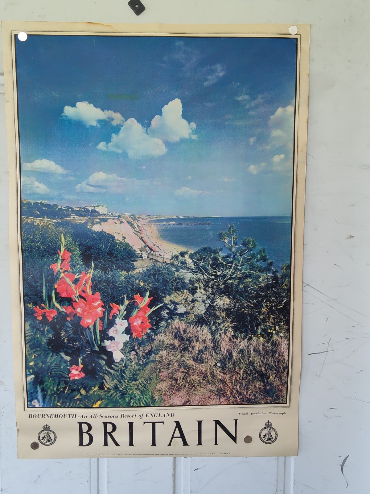 Bournemouth Resort Britain England  Poster 20x30" UK Travel Association VTG 