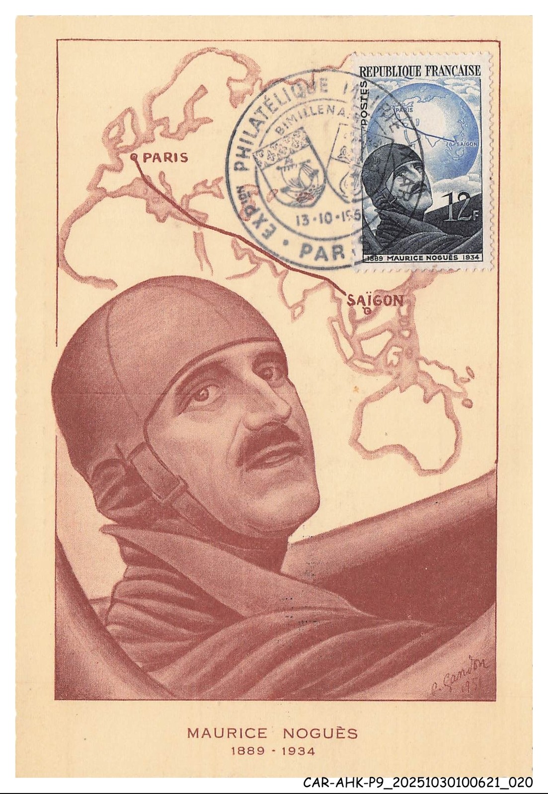 Car Ahkp9 0483 Maximum Cards - Aviation - Maurice Noguès - Philately Exhibition