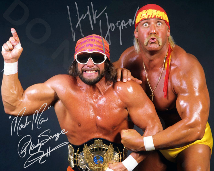 Hulk Hogan Randy Macho Man Savage Auto 8x10 Signed Photo Reprint Mega Powers