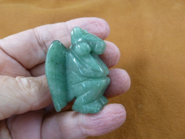 Y-GAR-573 Green aventurine statue GARGOYLE gemstone figurine Gothic stone gem