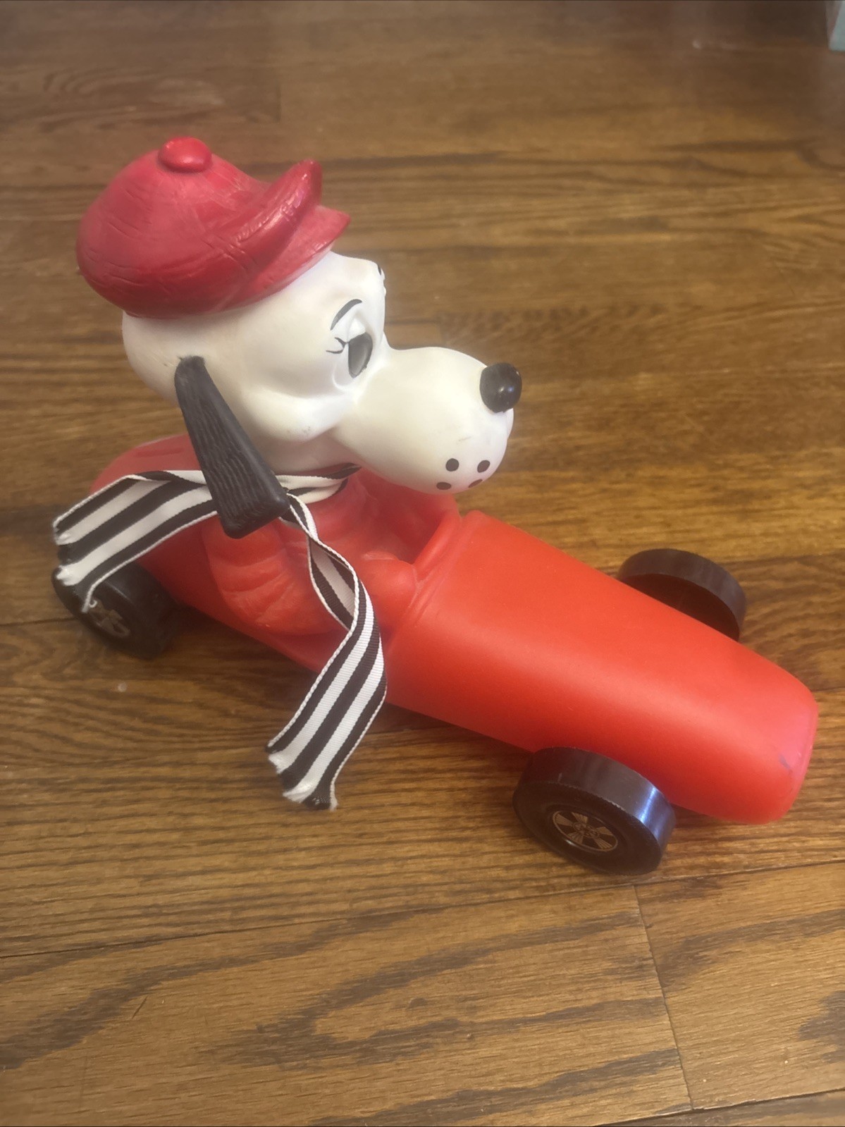 Vintage Childhood Red Roadster White Dog Car Bank Credit Union