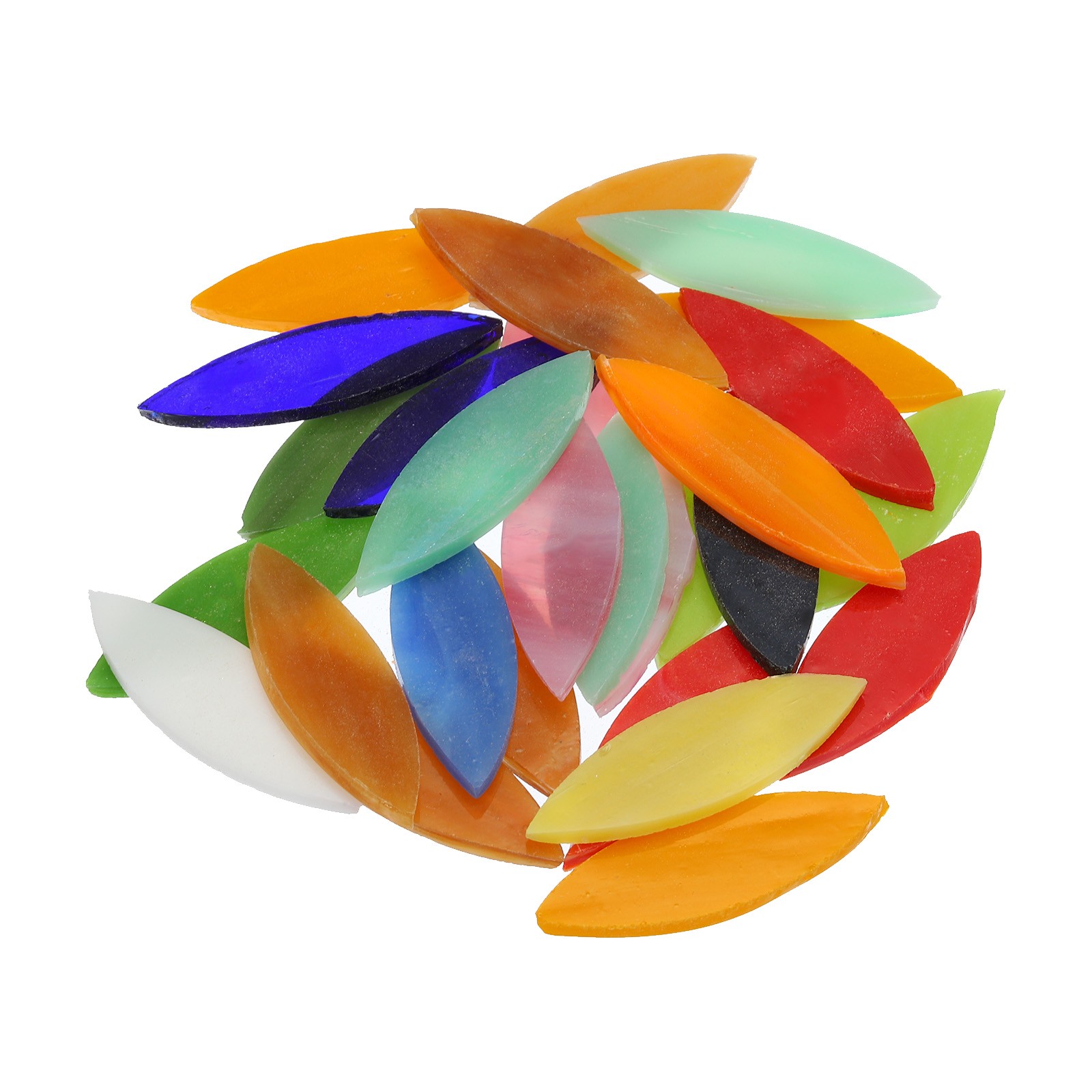 100g Stained Glass Mosaic Big Leaf Multicolor Glass Mosaic Tiles Bulk