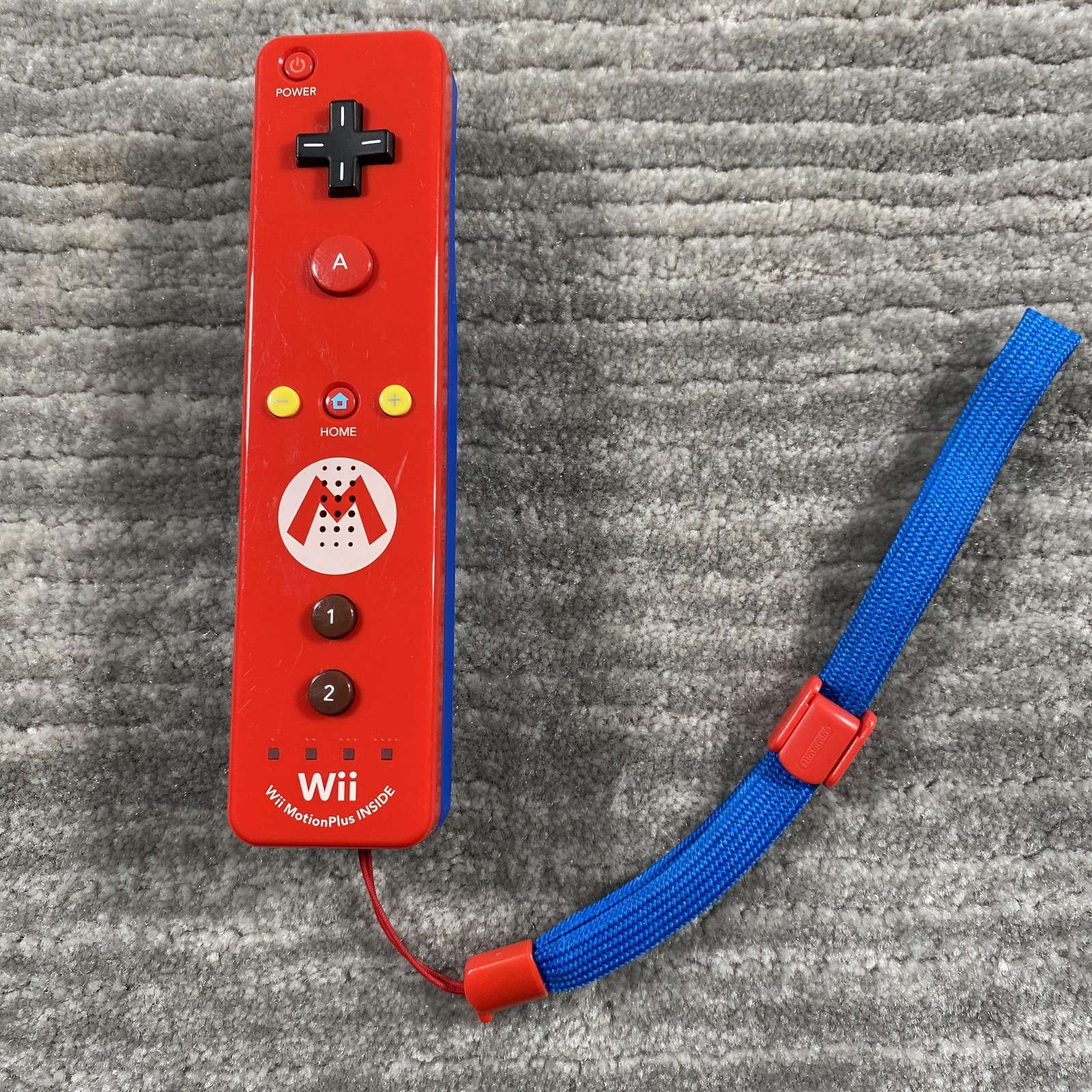 Nintendo Wii Remote Plus Controller Mario Red RVL-036 Tested Working Authentic