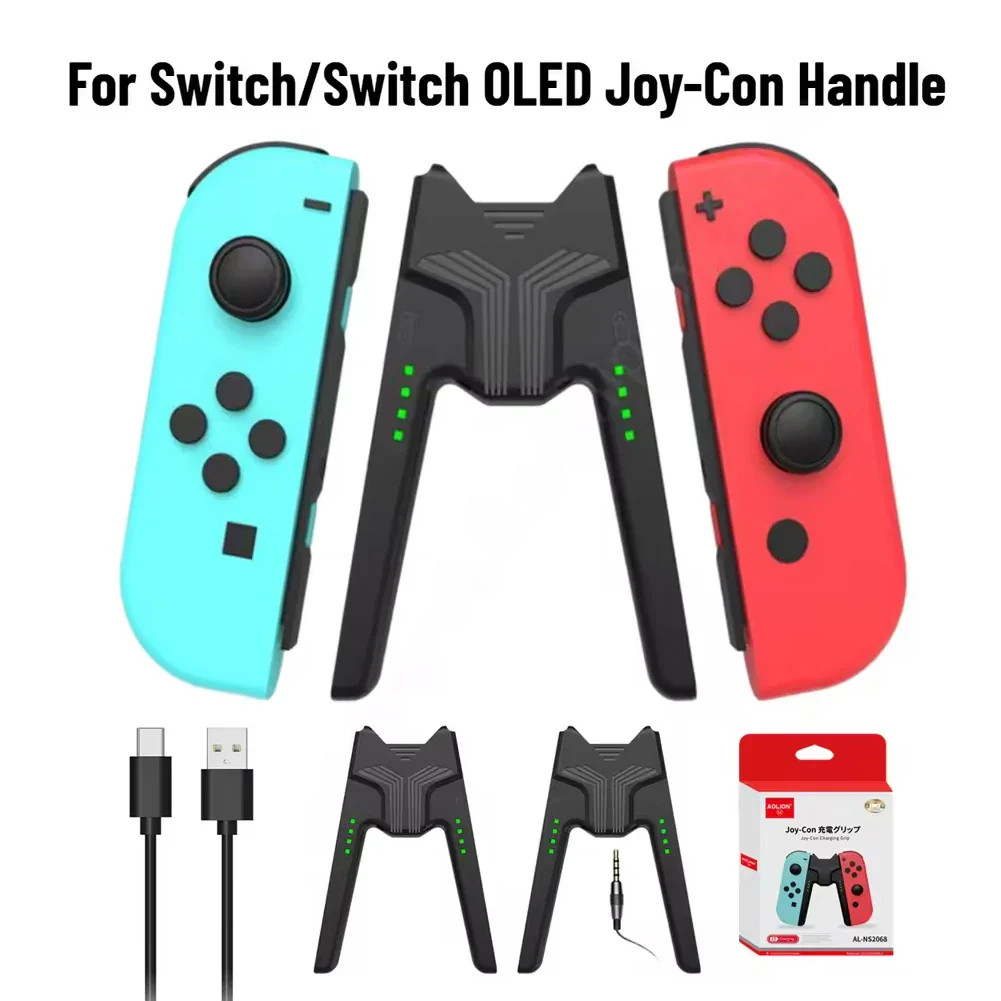 Charger Grip for Nintendo Switch/Oled Joypad Controller Gamepad Type-C Charging 