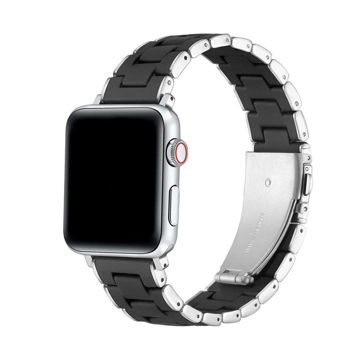 Posh Tech Orla Silicone Steel Band for Apple Watch - Black