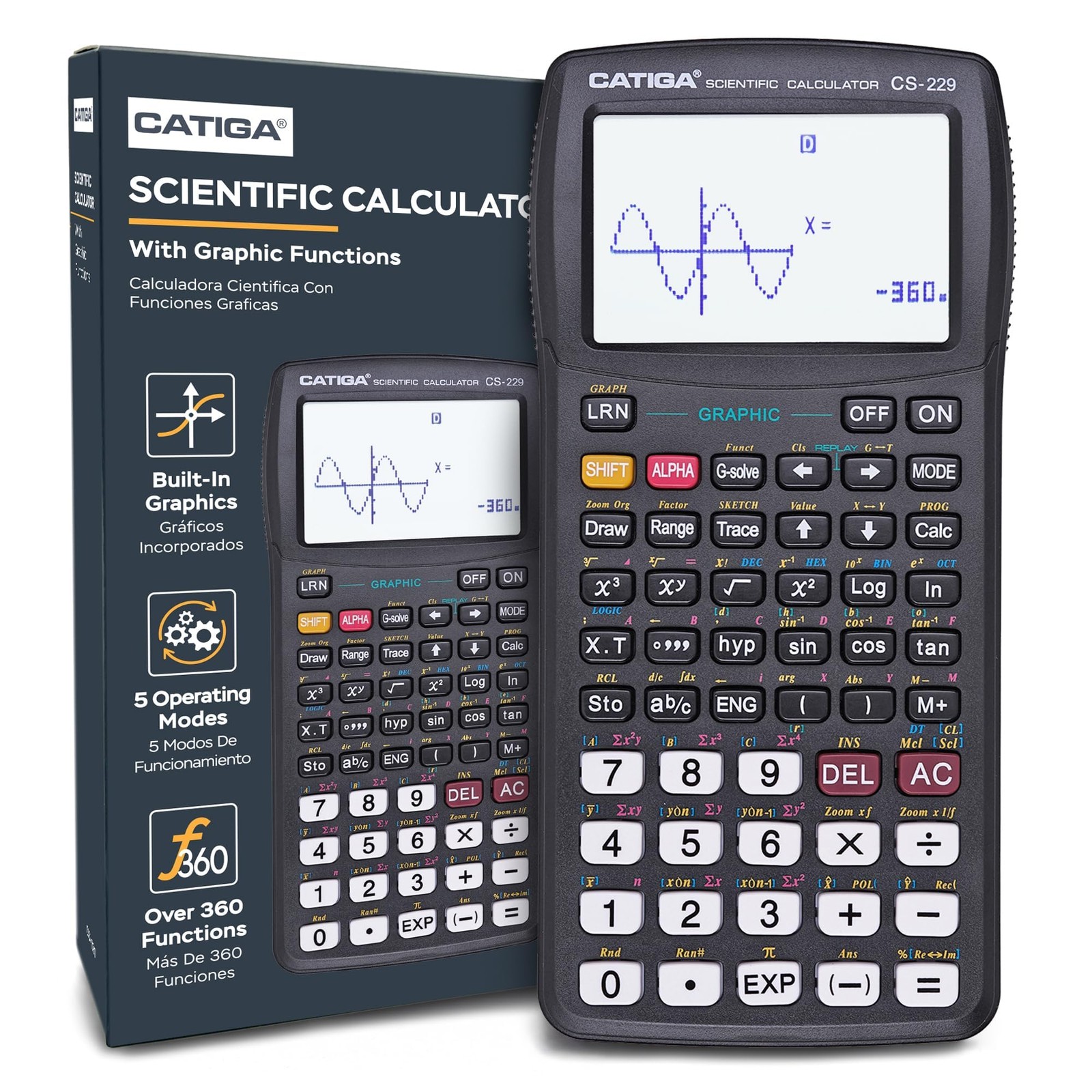 CATIGA Scientific Calculator with Graphic Functions, Upgraded zzzz-s, black 