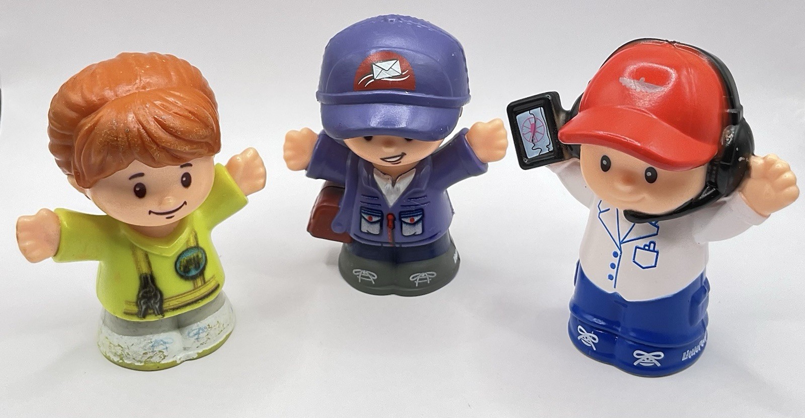 Lot Of 3 Fisher-Price Little People Figures Worker Mailman Air Traffic Control