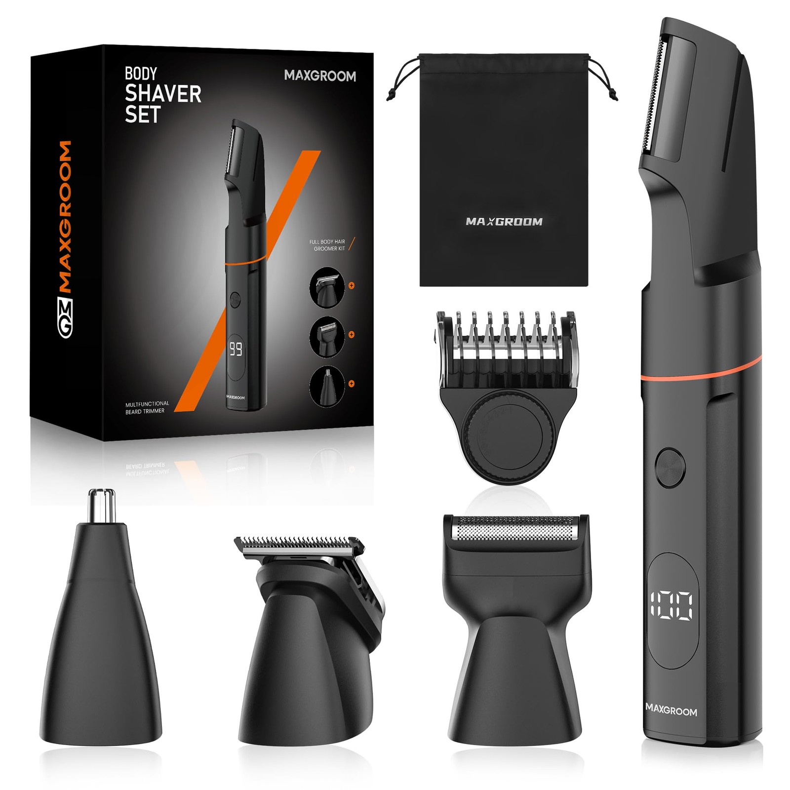 Manscape Body Hair Trimmer for Men, Waterproof Pubic, Groin & Ball Shaver, No...