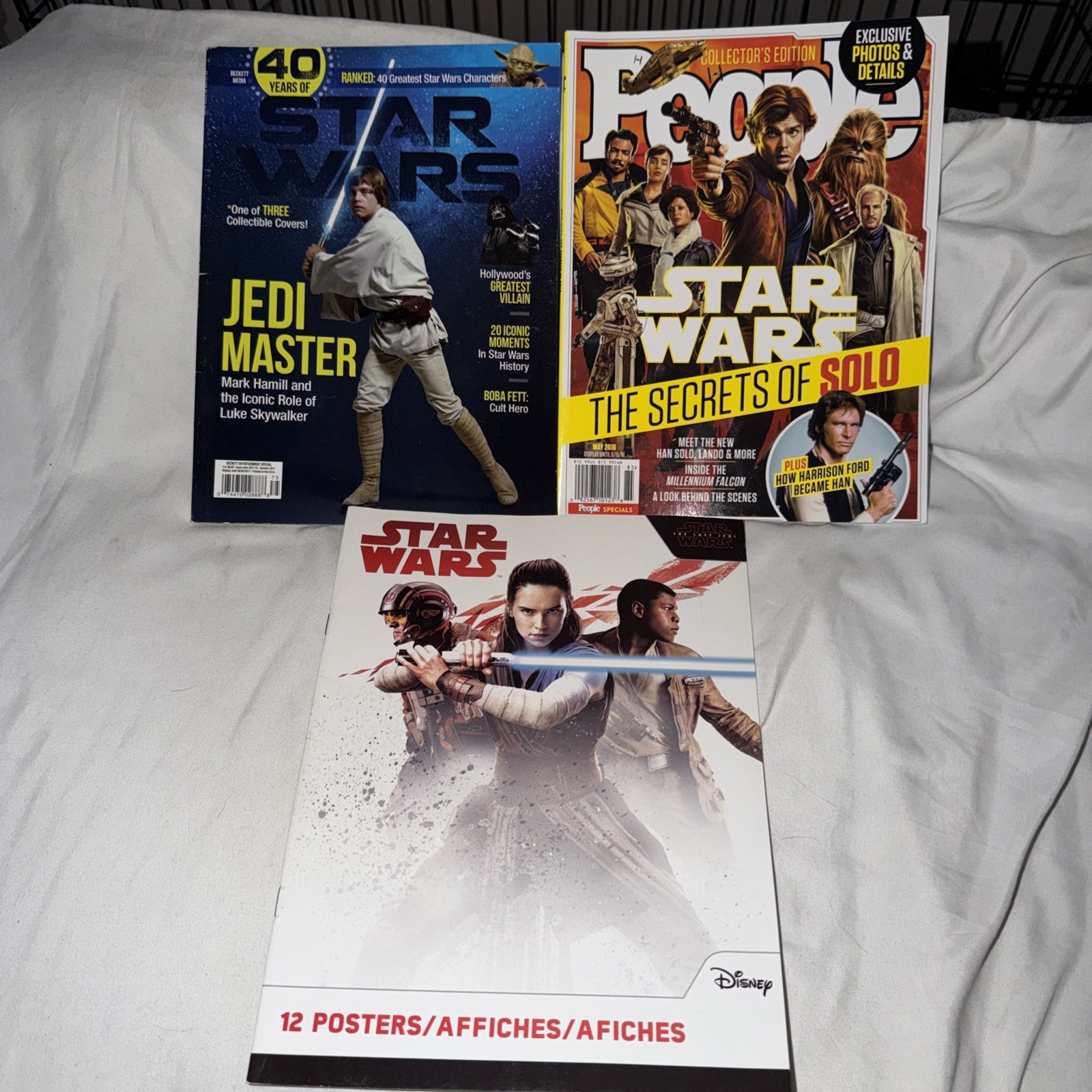 Star Wars Magazine Lot Of 3 Special 40 Years Mark Hamill 2017 People Disney ++