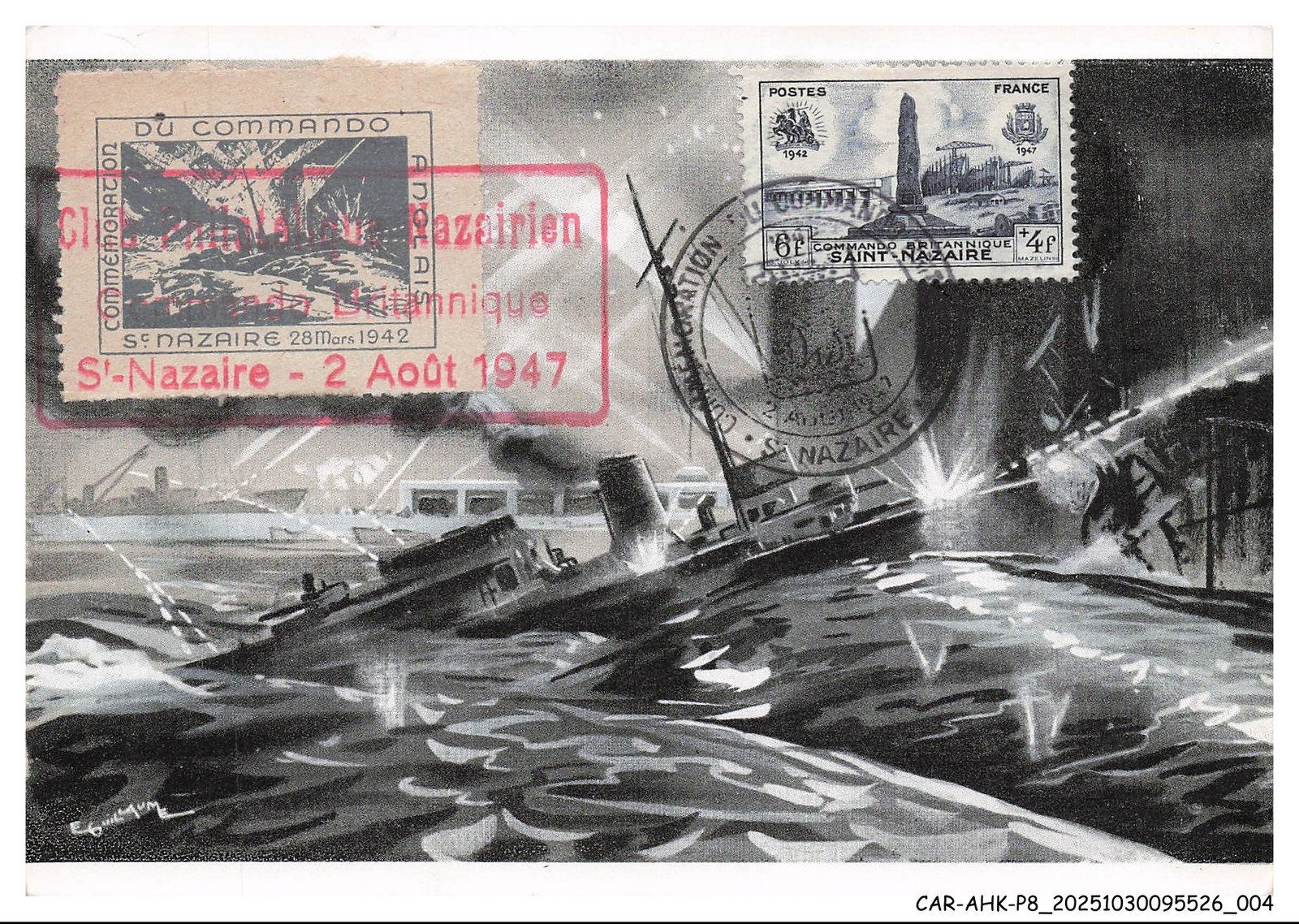 CAR-AHKP8-0428-CARTES-MAXIMUM - SAINT-NAZAIRE - Destroyer Campbeltown - Milita