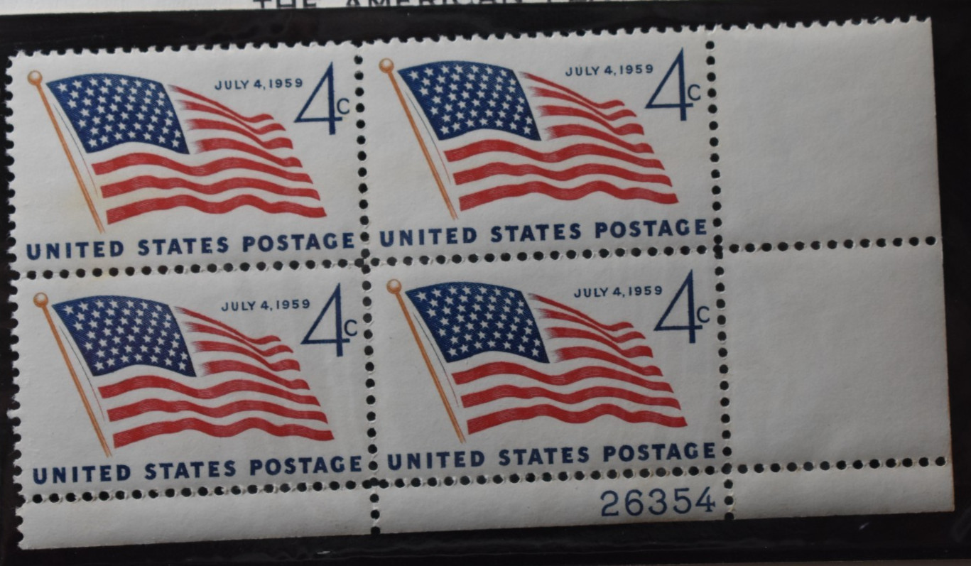 Scott # 1132 -  49-Star Flag 4c - Plate Block Of 4 - MNH 1959