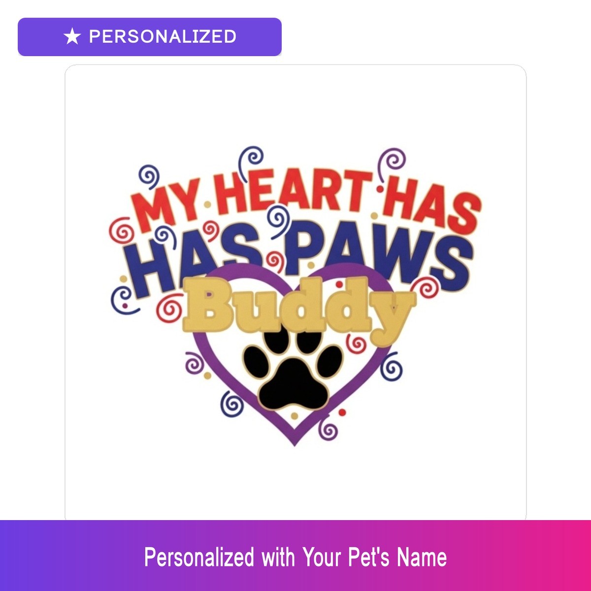 Custom German Shepherd Paw Print Sticker Personalized Pet Name Vinyl Waterproof