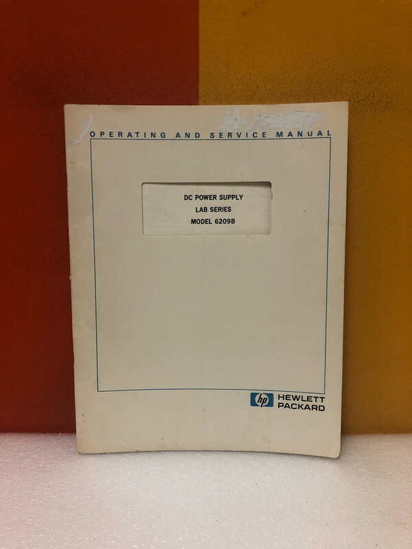 HP 06209-90003 DC Power Supply LAB Series Model 6209B Operating & Service Manual