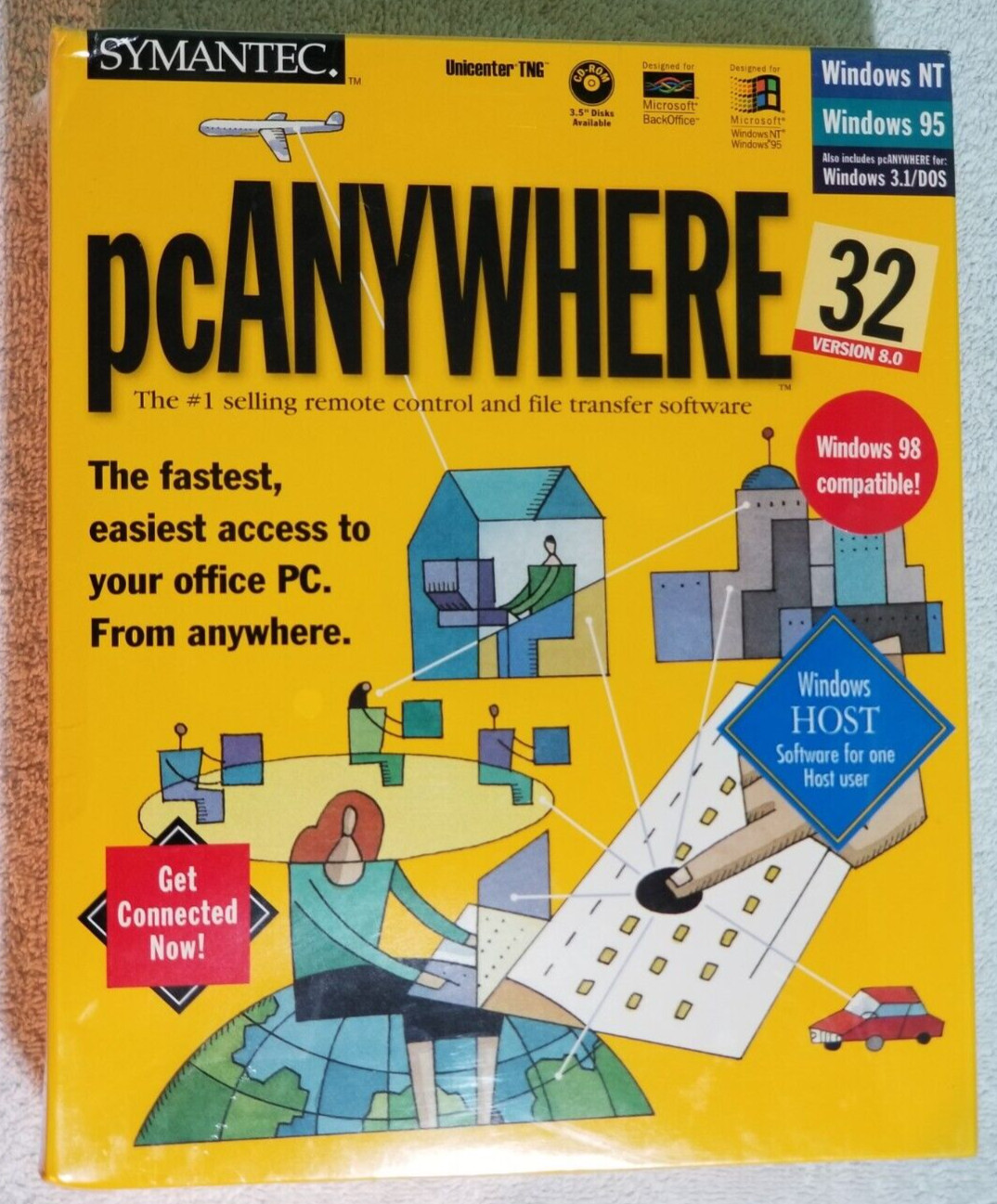 Symantec PC Anywhere 32 Version 8.0: Vintage Windows 95/98 NT 3.1 DOS Software