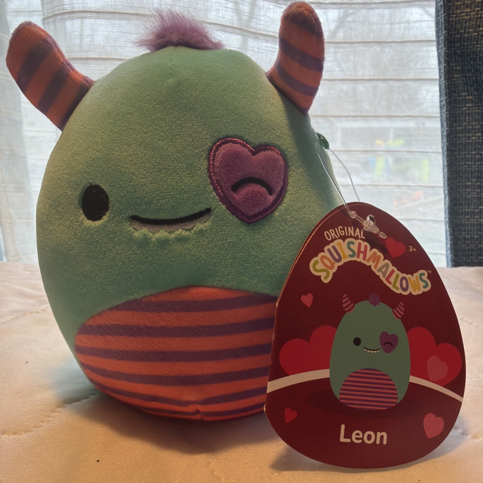 Squishmallows Valentines Day Leon the Monster 5"-NWT