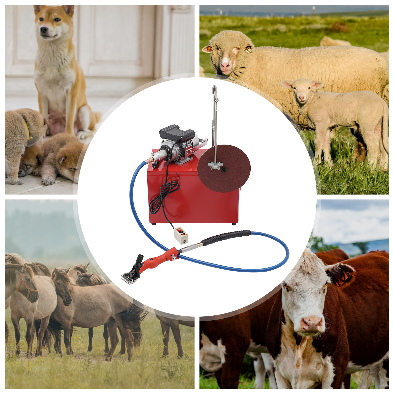 110V Electric Sheep Goat Clipper Shears 360°Rotate Shearing Machine Farm kits