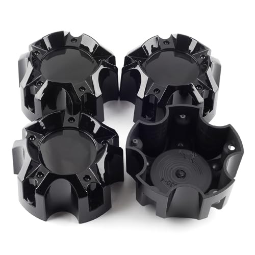 4.41in Wheel Center Caps for Ballistic Center Hubcaps, 4 Pack Black Center 