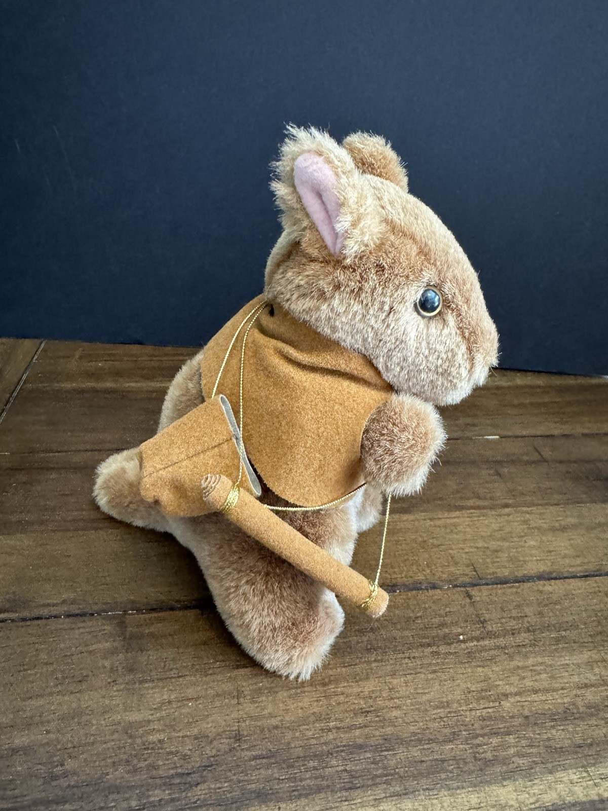 Plush Kangaroo w Joey Backpack Scroll Stuffed Animal Toy Vintage Style