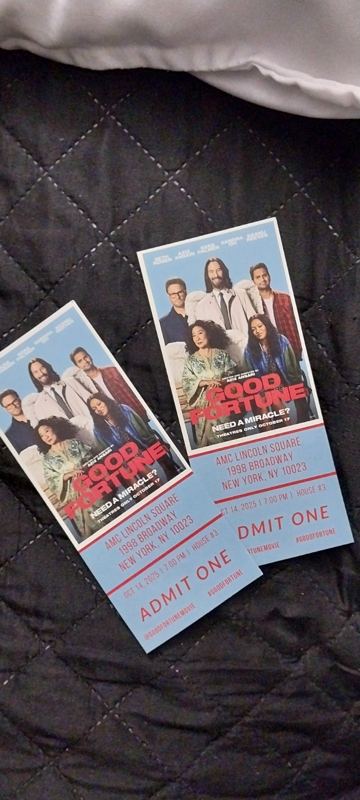 Good Fortune Keanu Reeves MOVIE Memoribilia Ticket  EXCLUSIVE LIMITED 