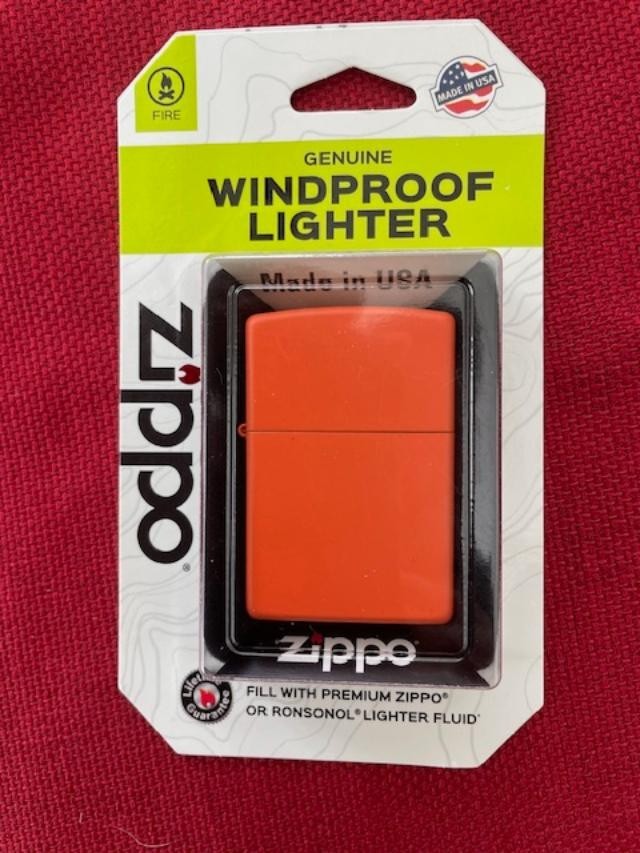 Zippo Windproof Lighter, Orange Matte, New In Box