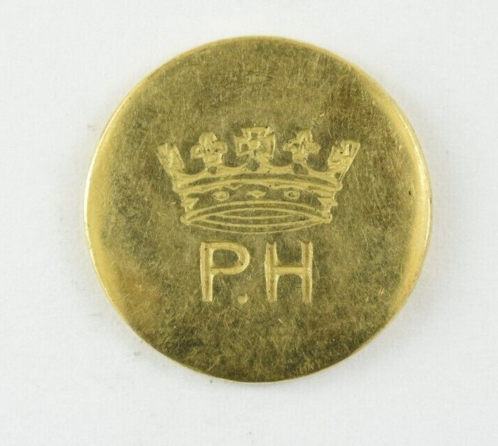 Early P.H. Hunt Club 1 Piece Vintage Uniform Button Original L7C