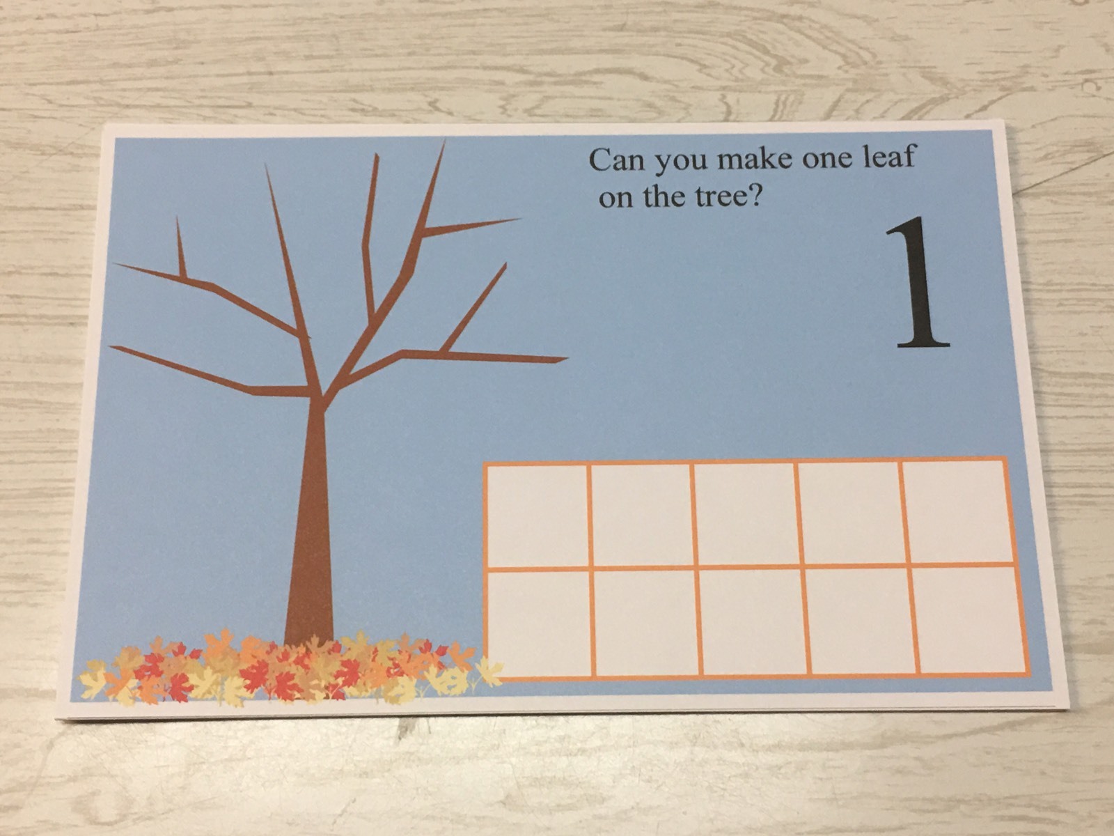 Fall Leaves Count - Dry Erase - Laminated 1-10 Activity Set - Teaching Supplies