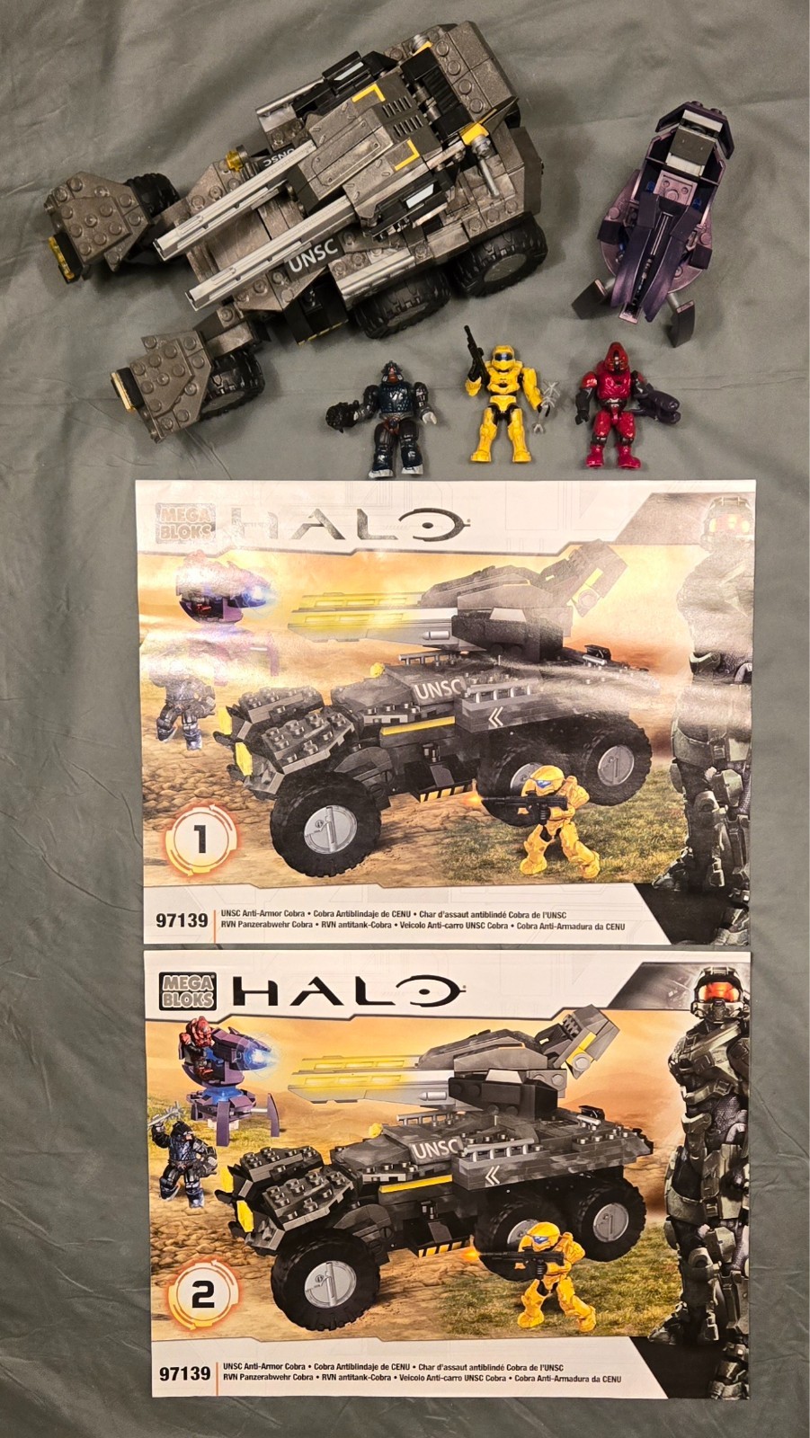 Mega Bloks Halo 97139 UNSC Anit Armor Cobra 100% Complete with Instructions