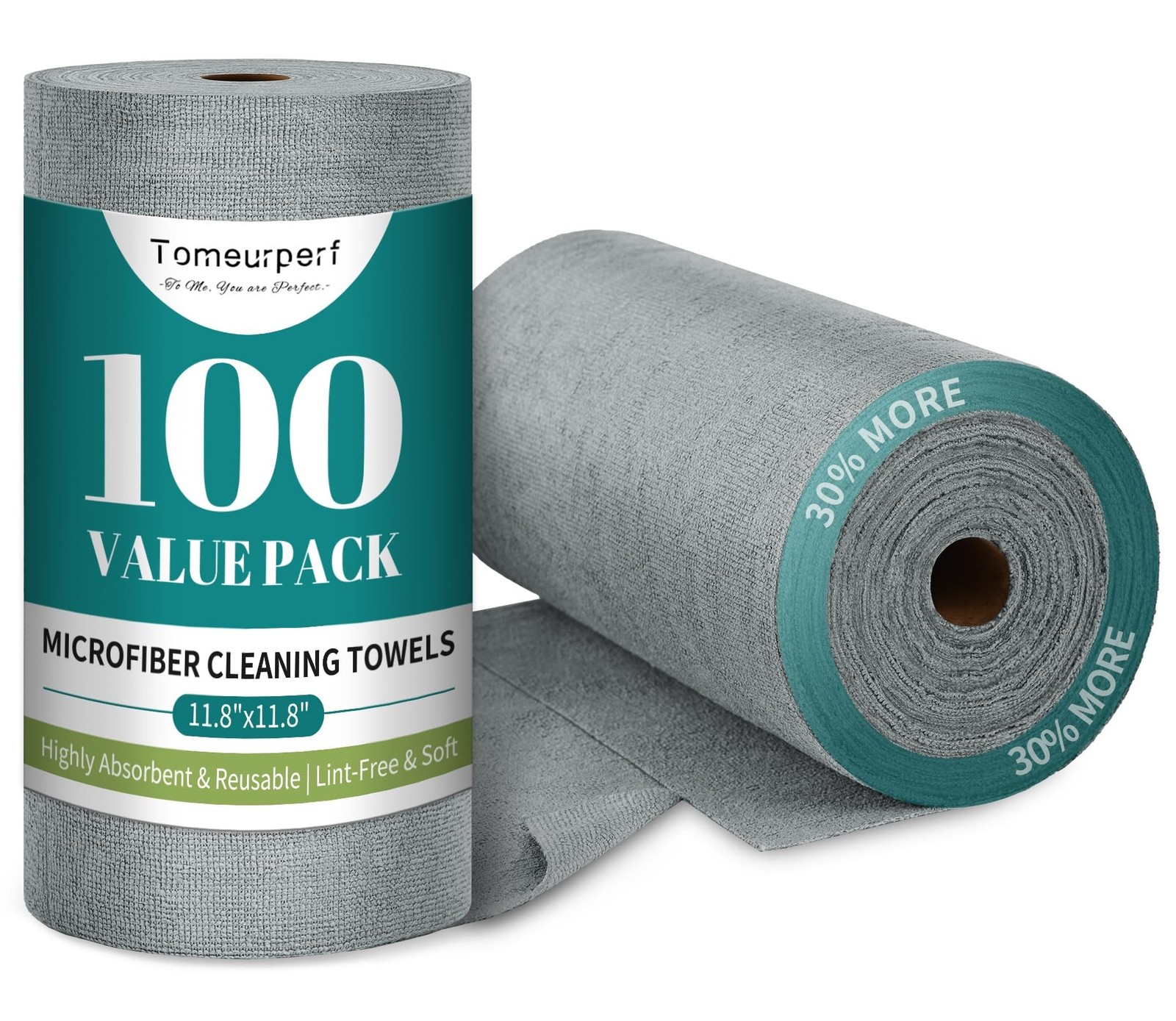 Microfiber Cleaning Cloth Roll,100 Pack Tear Away Microfiber Towels for Cars ...