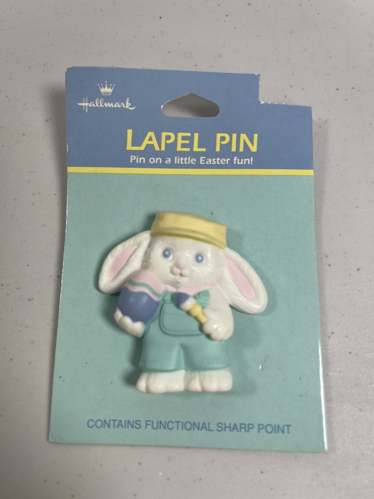 Vintage Hallmark Easter Bunny Easter Paint Lapel Pin Collectible Holiday 