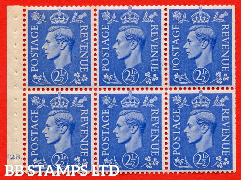 SG. 489f. QB33. 2½d blue. A fine UNMOUNTED MINT complete Cylinder pane o B49382