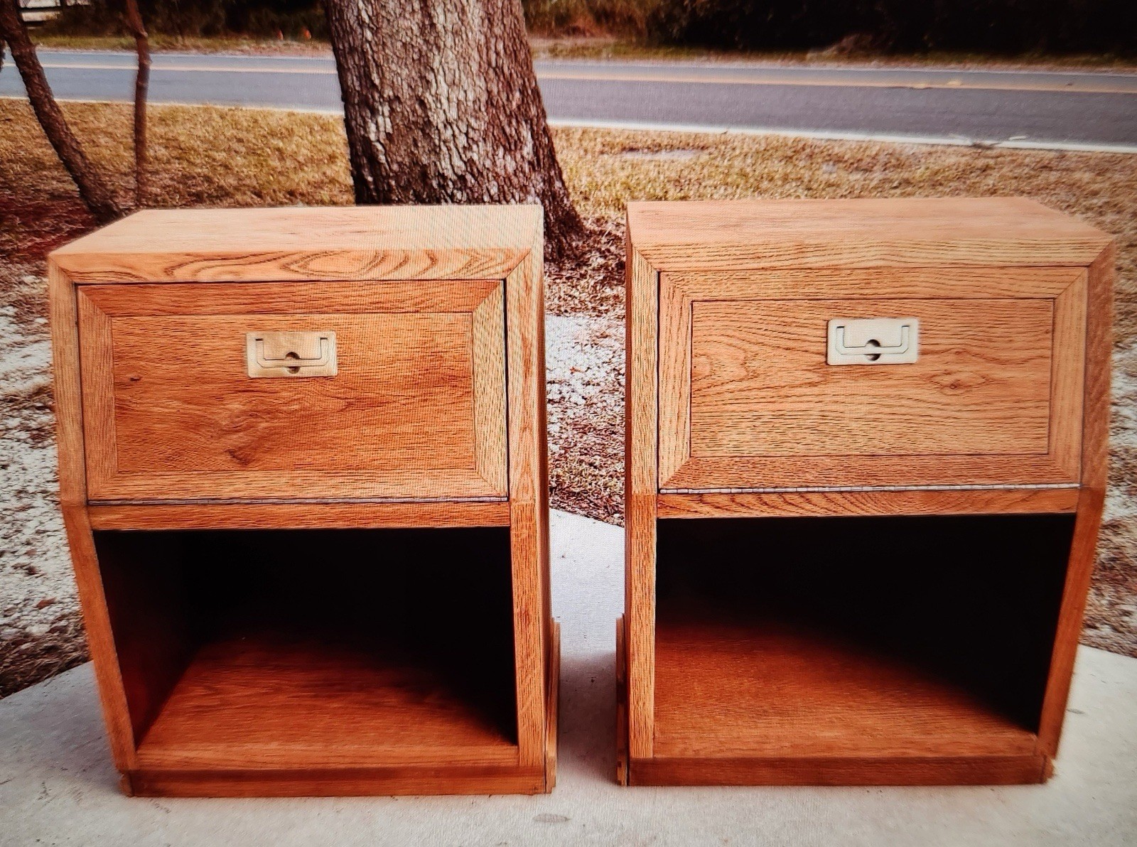 Vintage Henredon Oak Side Tables