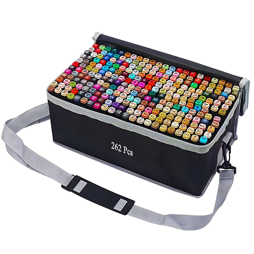 VBESTARTLY 262 Colors Alcohol Markers with Base, Permanent Dual Multicolor 